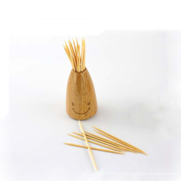 venda por atacado smile face wooden toothpick holder